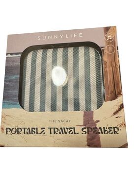 SUNNYLiFE The Vacay Portable Travel Speaker - Olive  Stripe